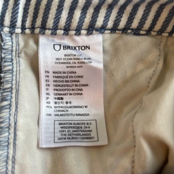 Brixton Railroad Stripe Straight Leg Jeans | Size 24 - Picture 9 of 13